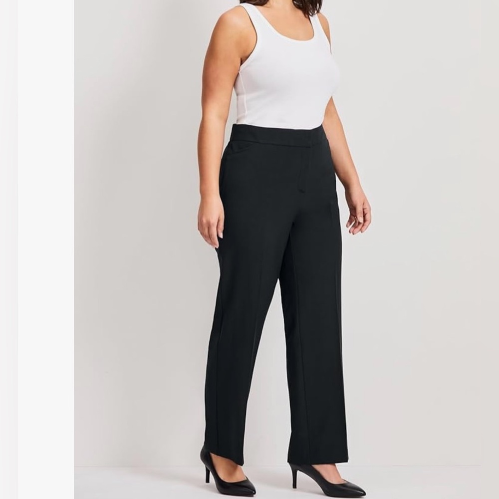 Avenue Women's Black Straight Leg Pants